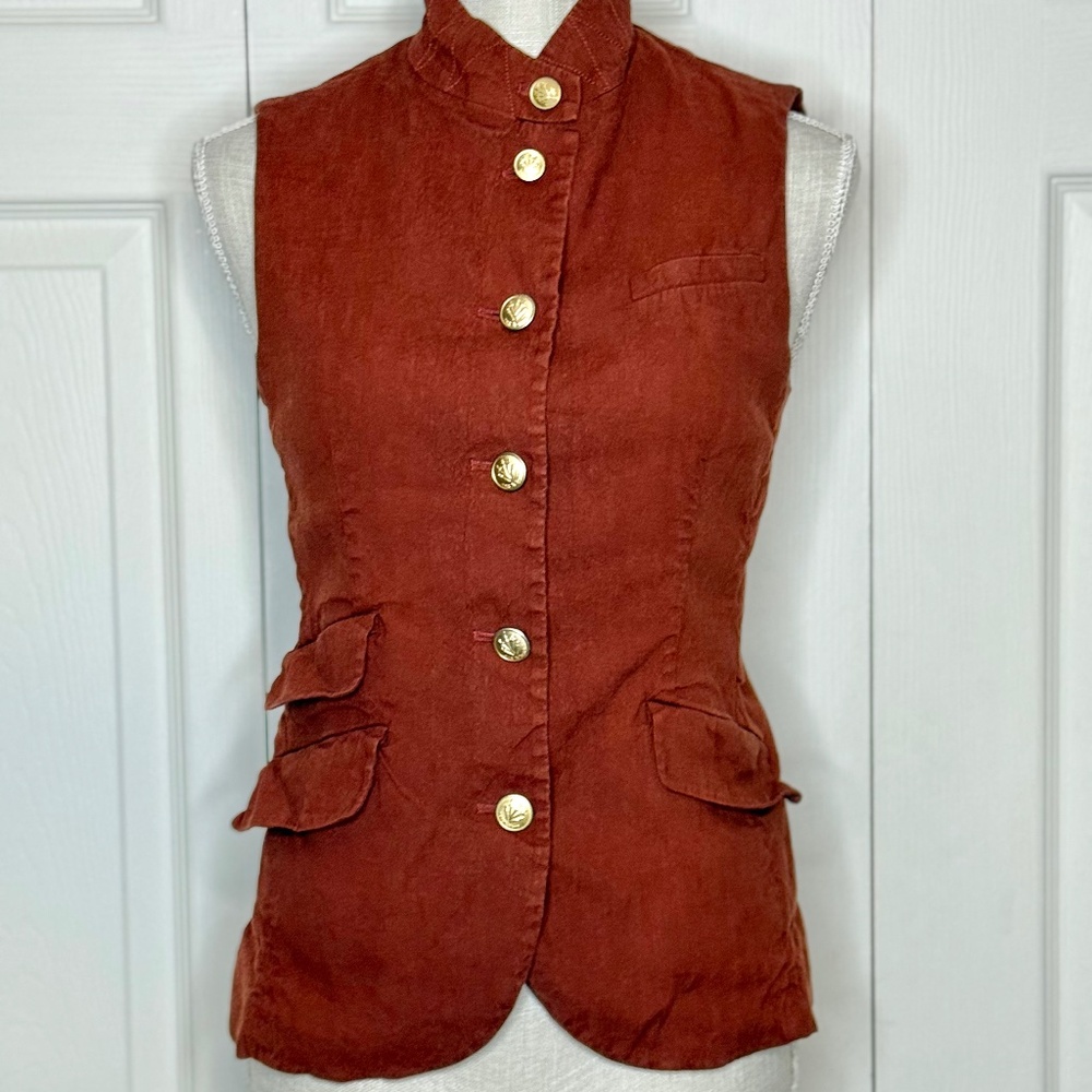 Rag & Bone Women's Slade Linen-Blend Vest‎ Size 4